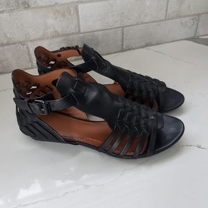 GIVENCHY black leather gladiator sandals